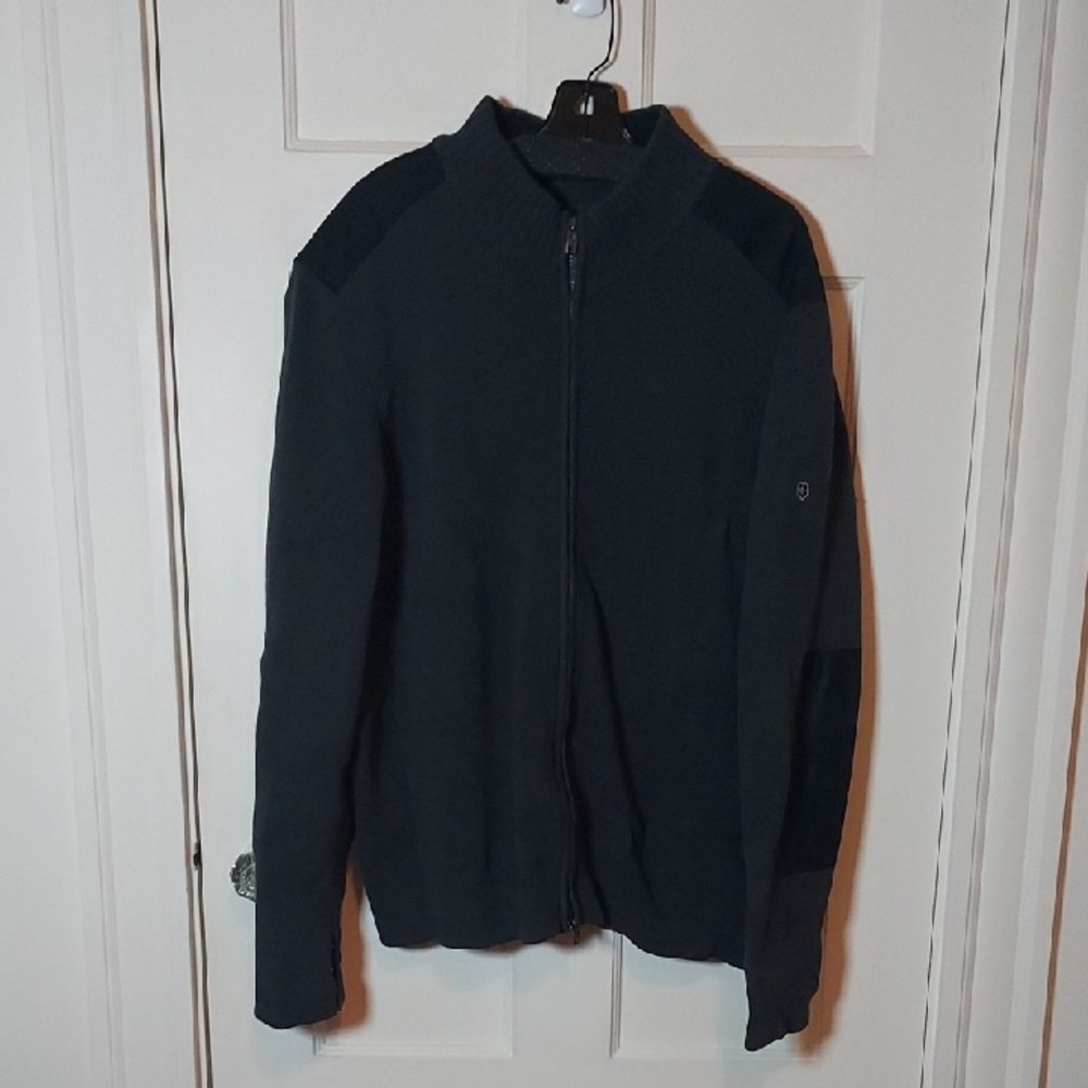 Victorinox Swiss Army Mens Mahale Full Zip Cardigan Charcoal XL